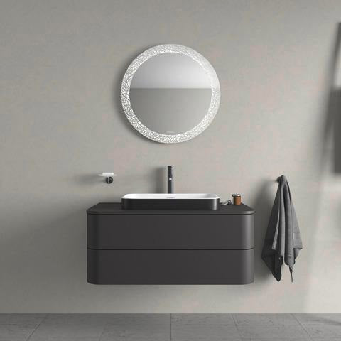 Duravit Happy D.2 Konsolenwaschtischunterbau 1000 mm taupe supermatt mit Tip-On-Technik und LED-Innenbeleuchtung