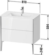 Duravit Waschtischunterbau XVIU 810x834x480mm 2 Auszüge Ahorn mitte Schürze s-matt