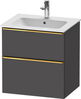 DURAVIT D-Neo Waschtischunterbau 610 mm Eiche Schwarz mit Bronze Griff – wandhängend