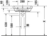 Duravit D-Code Waschtisch 550x430mm weiß mit Überlauf und HygieneGlaze