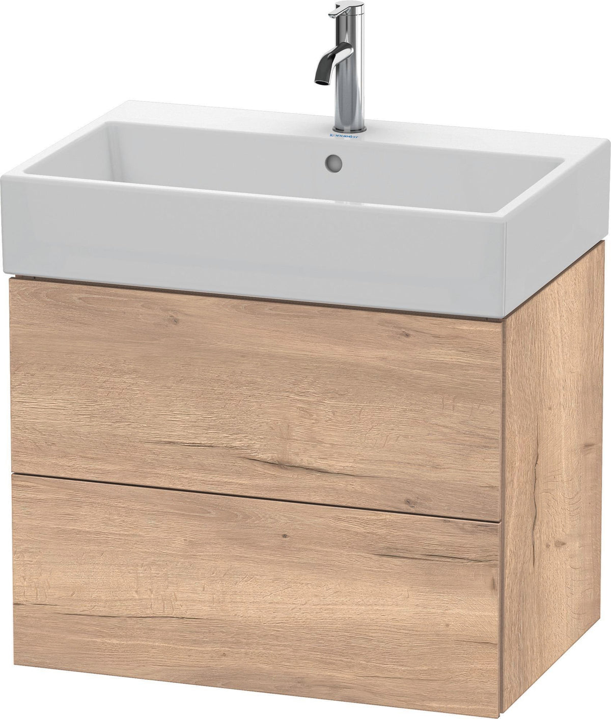 Duravit L-Cube Waschtischunterbau 684 mm, 2 Schubkästen, Weiß Matt, Wandmontage