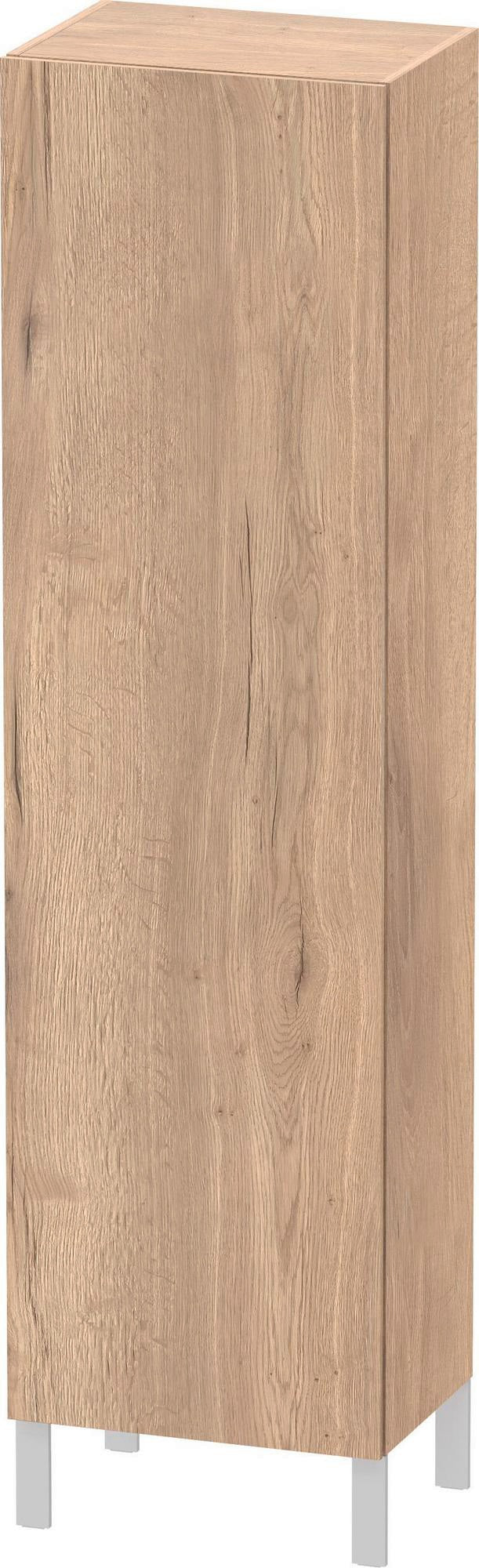 Duravit L-Cube Hochschrank 500 mm Eiche Marmoriert mit Soft-Close und 4 Glasböden