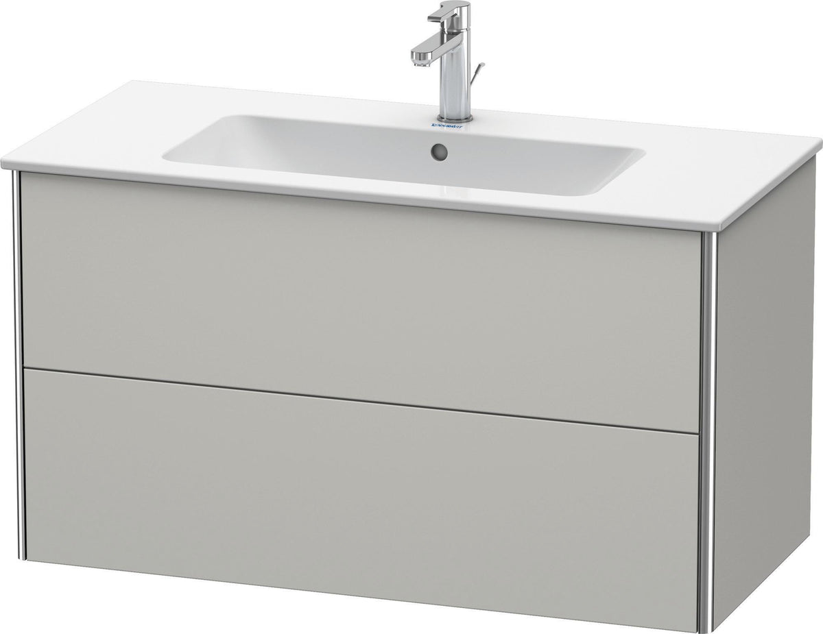DURAVIT XSquare Waschtischunterbau betongrau matt, 2 Schubkästen, 1010 mm, wandhängend