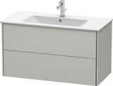 DURAVIT XSquare Waschtischunterbau betongrau matt, 2 Schubkästen, 1010 mm, wandhängend