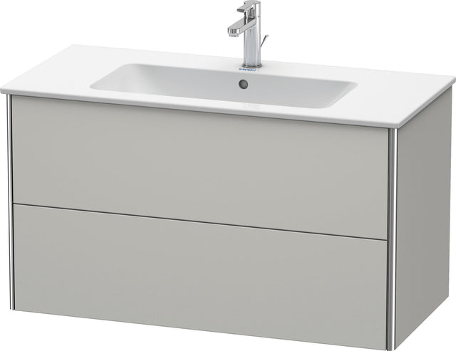 DURAVIT XSquare Waschtischunterbau betongrau matt, 2 Schubkästen, 1010 mm, wandhängend