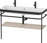 DURAVIT Happy D.2 c-bonded Waschtischset 1175 mm mit Metallkonsole, Taupe seidenmatt