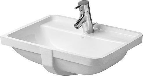 DURAVIT Einbauwaschtisch Starck 3 490 mm Weiß mit WonderGliss, 1 Hahnloch & Überlauf
