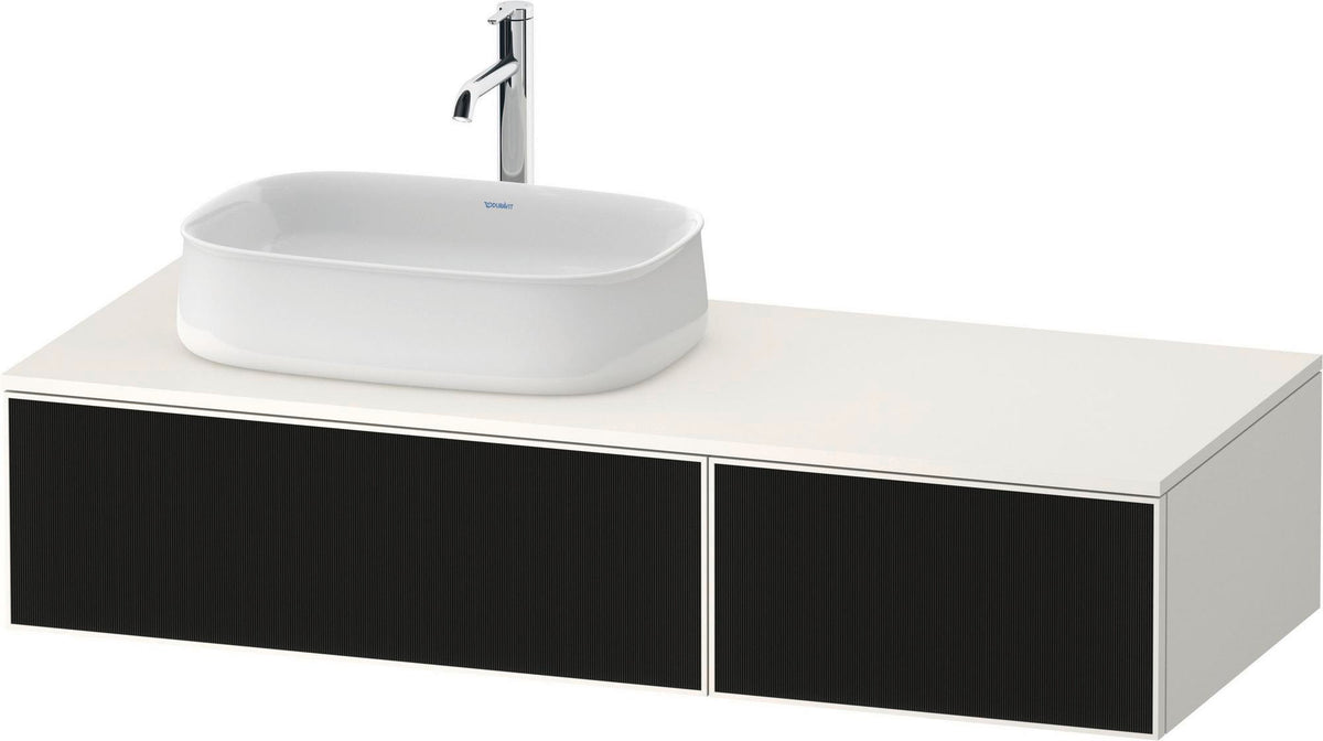 DURAVIT Zencha Konsolenwaschtischunterbau Eiche Anthrazit 1300 mm mit 2 Auszügen