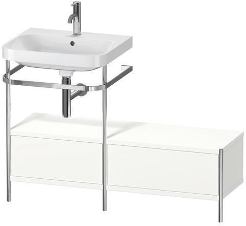 Duravit Happy D.2 Plus Waschtischset 1200 mm taupe supermatt – Einrichtungssystem Nussbaum rechts, bodenstehend, mit Hahnloch