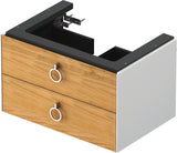 Duravit White Tulip Waschtischunterbau wandhängend 684 mm mit 2 Schubkästen und Griff, weiß seidenmatt