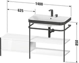 Duravit Waschtischset Happy D.2 Plus 1400 mm Taupe Supermatt mit Nussbaum-Einrichtungssystem