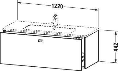 Duravit Brioso Waschtischunterbau 620 mm betongrau matt mit 1 Auszug und Soft-Close