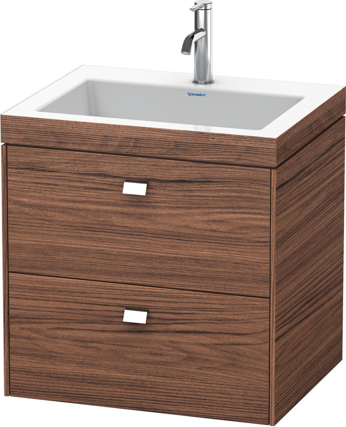 Duravit Brioso c-bonded Waschtischset 613x600x480 mm mit 2 Schubkästen, Chrom/Betongrau Matt