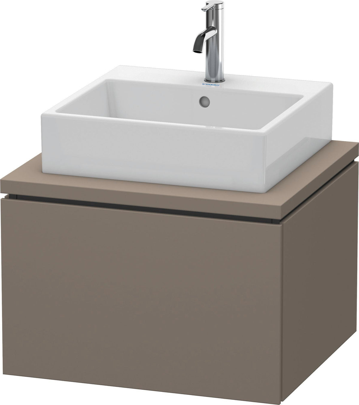 DURAVIT L-Cube Konsolenwaschtischunterbau 620 mm betongrau matt, 1 Auszug, wandhängend