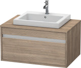 DURAVIT Ketho Waschtischunterbau 800 mm Eiche Terra – Wandhängend mit 1 Auszug
