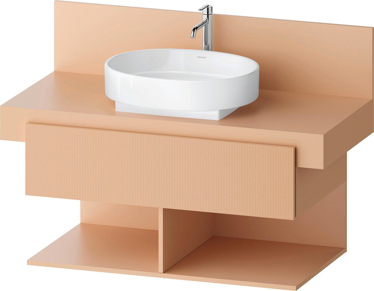 DURAVIT Balcoon Konsolenwaschtischunterbau 1000 mm Elfenbein Struktur mit 2 offenen Fächern