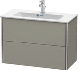DURAVIT XSquare Waschtischunterbau 810 mm Flannel Grey Hochglanz, 2 Schubkästen, wandhängend