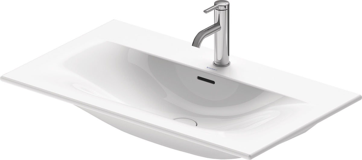 Duravit Viu Möbelwaschtisch 830 mm, weiß, mit Überlauf und Hahnlochbank