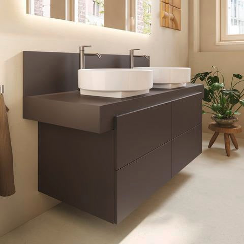 DURAVIT Balcoon Konsole 1400 mm mit Ausschnitt links – Elfenbein Matt