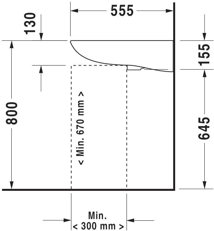 Duravit D-Code Vital MED Waschtisch 600x550mm ohne Überlauf, mit Hahnlochbank, weiß hochglanz