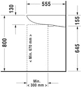 Duravit D-Code Vital MED Waschtisch 600x550mm ohne Überlauf, mit Hahnlochbank, weiß hochglanz