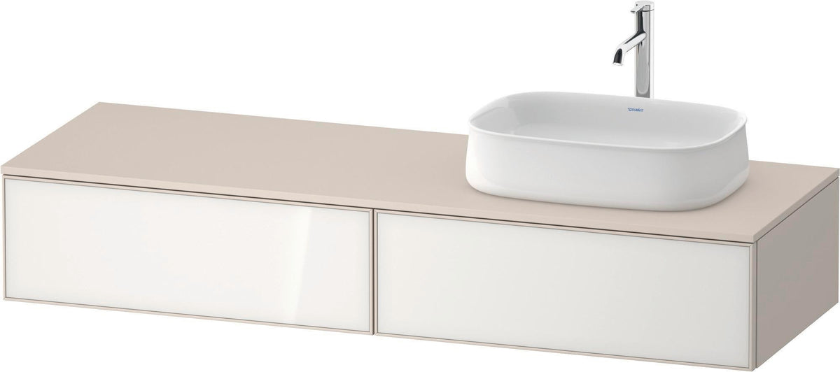 Duravit Zencha Konsolen-Waschtischunterbau 1600 mm Eiche Anthrazit mit 2 Auszügen