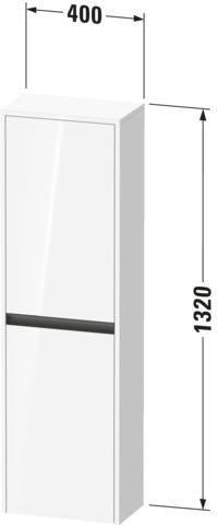 Duravit Ketho.2 Halbhochschrank 1320 mm Eiche Terra Matt, Türanschlag links