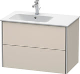 Duravit XSquare Waschtischunterbau 810 mm betongrau matt mit 2 Schubkästen und Tip-On-Technik