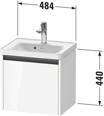Duravit Ketho.2 Waschtischunterbau wandhängend 484 mm Eiche Terra Matt mit 1 Auszug