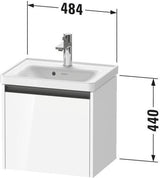 Duravit Ketho.2 Waschtischunterbau wandhängend 484 mm Eiche Terra Matt mit 1 Auszug