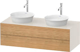 DURAVIT White Tulip Konsolenwaschtischunterbau 1300 mm mit 2 Schubkästen, Amerikanisch Nussbaum / Taupe Hochglanz