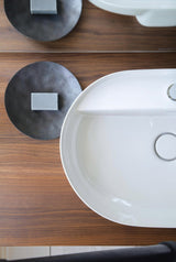 DURAVIT Aufsatzbecken Luv 600 mm weiß mit Hahnlochbank und Halbsäule, ohne Überlauf