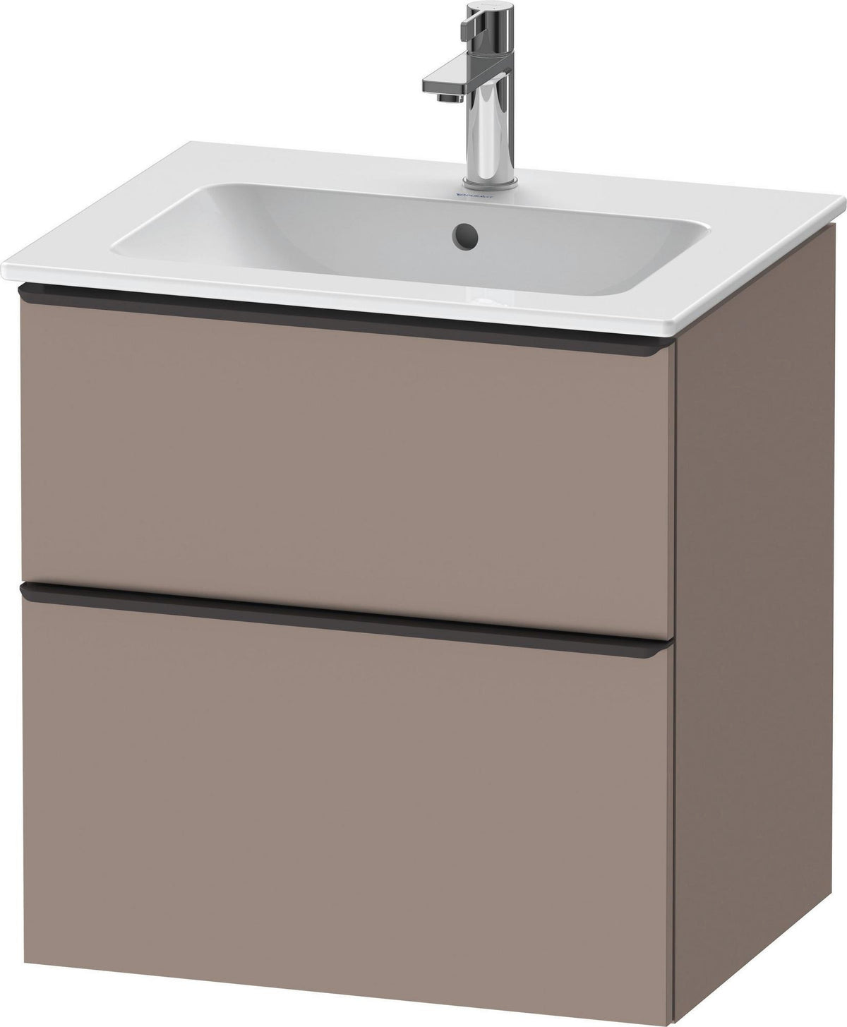 DURAVIT D-Neo Waschtischunterbau 610 mm Eiche Schwarz mit Bronze Griff – wandhängend