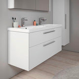 DURAVIT D-Code Halbhochschrank 400 mm, rechts, Basalt Matt, 1 Tür, Glasböden
