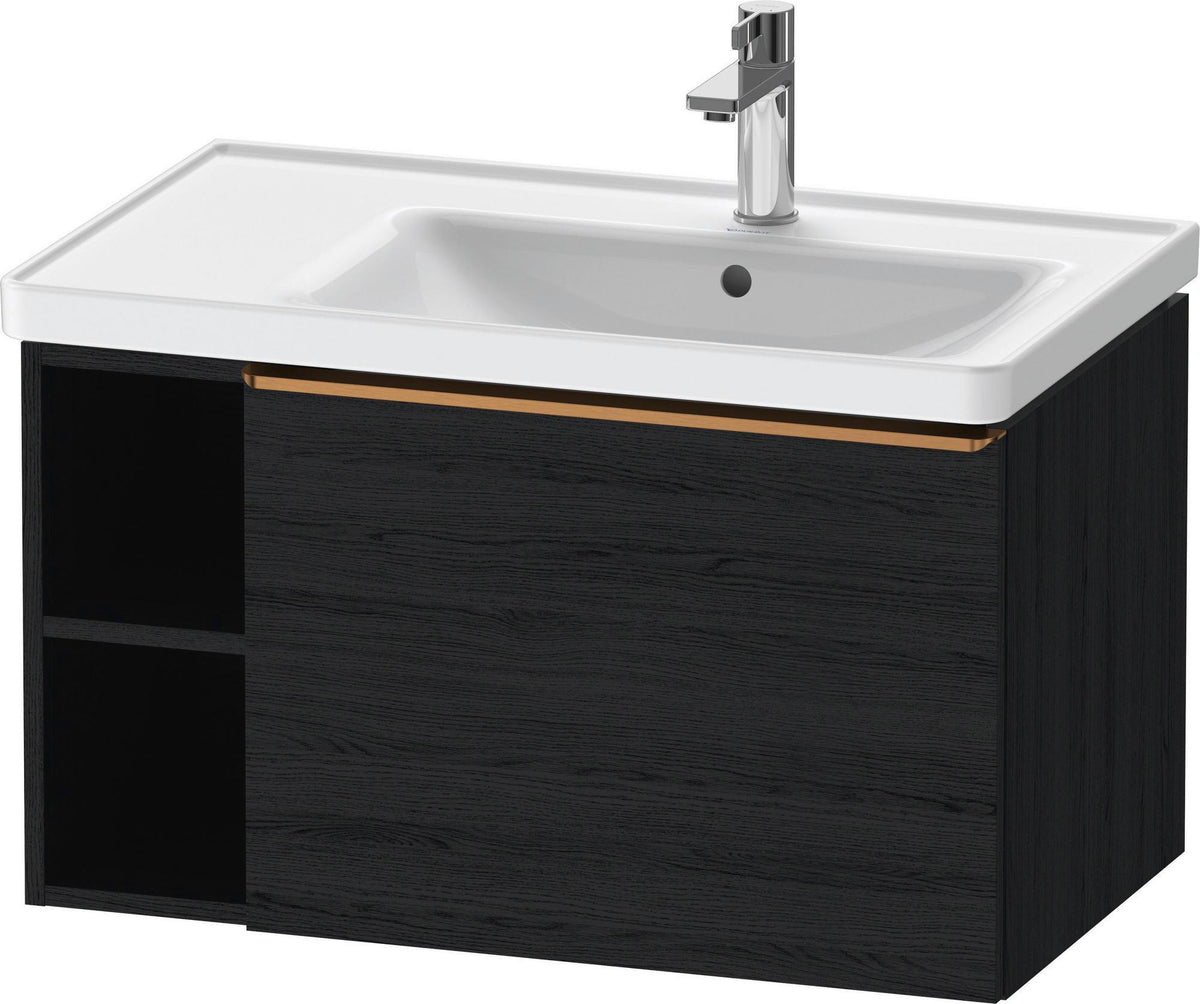 DURAVIT D-Neo Waschtischunterbau 784 mm wandhängend mit 1 Auszug und 2 offenen Fächern in Betongrau Matt