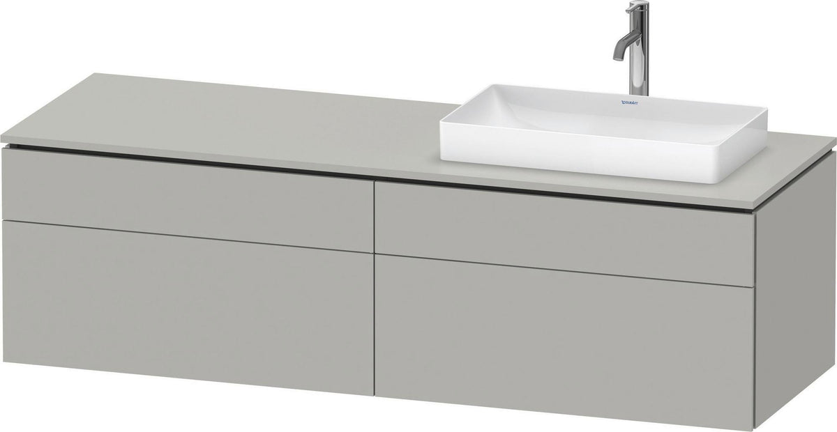 Duravit L-Cube Waschtischunterbau 1620 mm taupe supermatt mit Tip-On Technik und Soft-Close