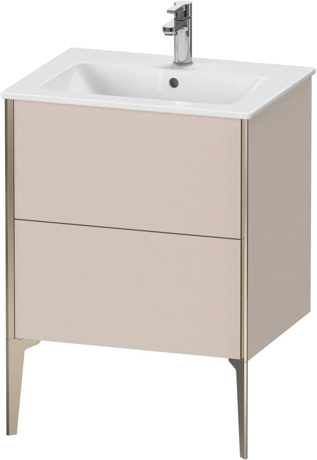 DURAVIT XViu Waschtischunterbau bodenstehend 610 mm, 2 Auszüge, weiß matt – Tip-On & Soft-Close