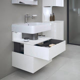 DURAVIT Qatego Waschtischunterbau 590 mm wandhängend, 1 Auszug, weiß Hochglanz, Nische Eiche Schwarz