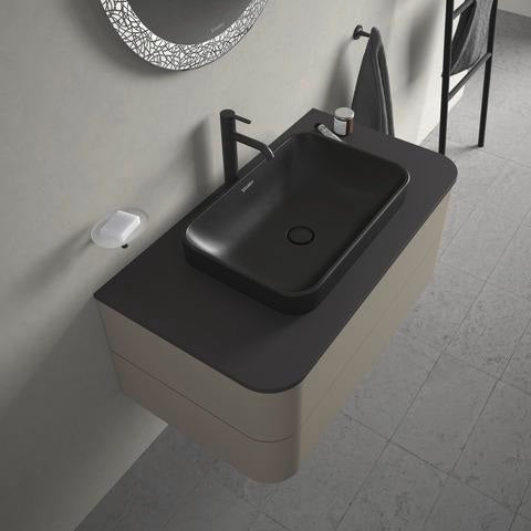 Duravit Happy D.2 Konsolenwaschtischunterbau 1000 mm taupe supermatt mit Tip-On-Technik und LED-Innenbeleuchtung