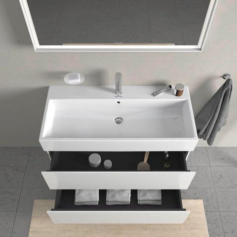 DURAVIT L-Cube Waschtischunterbau 984 mm, 2 Schubkästen, Weiß Matt, Wandmontage