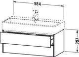 DURAVIT XSquare Waschtischunterbau 984 mm mit 2 Schubkästen, Seitenteile s-matt, Eiche-Ausführung