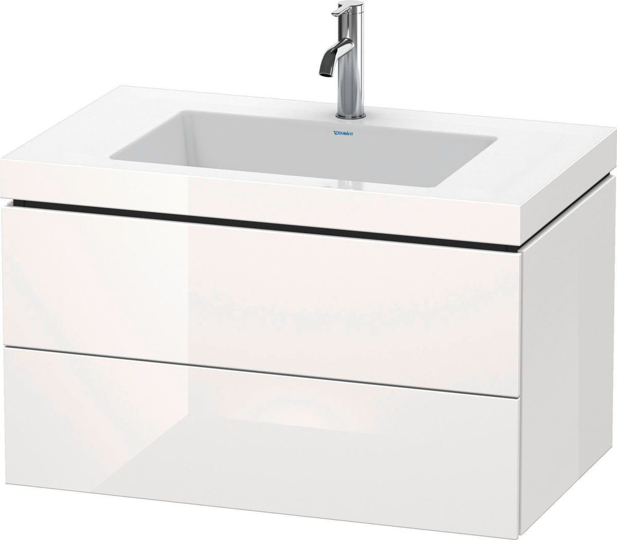 DURAVIT L-Cube Waschtischset 800 mm Nussbaum Natur mit Vero Air Waschtisch und 2 Schubkästen