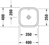 DURAVIT Aufsatzbecken Happy D.2 400 mm mit Überlauf, ohne Hahnlochbank, weiß