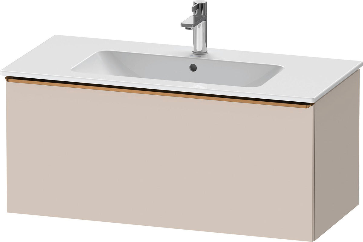 Duravit D-Neo Waschtischunterbau 1010 mm, 1 Auszug, Weiß Matt, Griff Bronze Gebürstet, Wandhängend