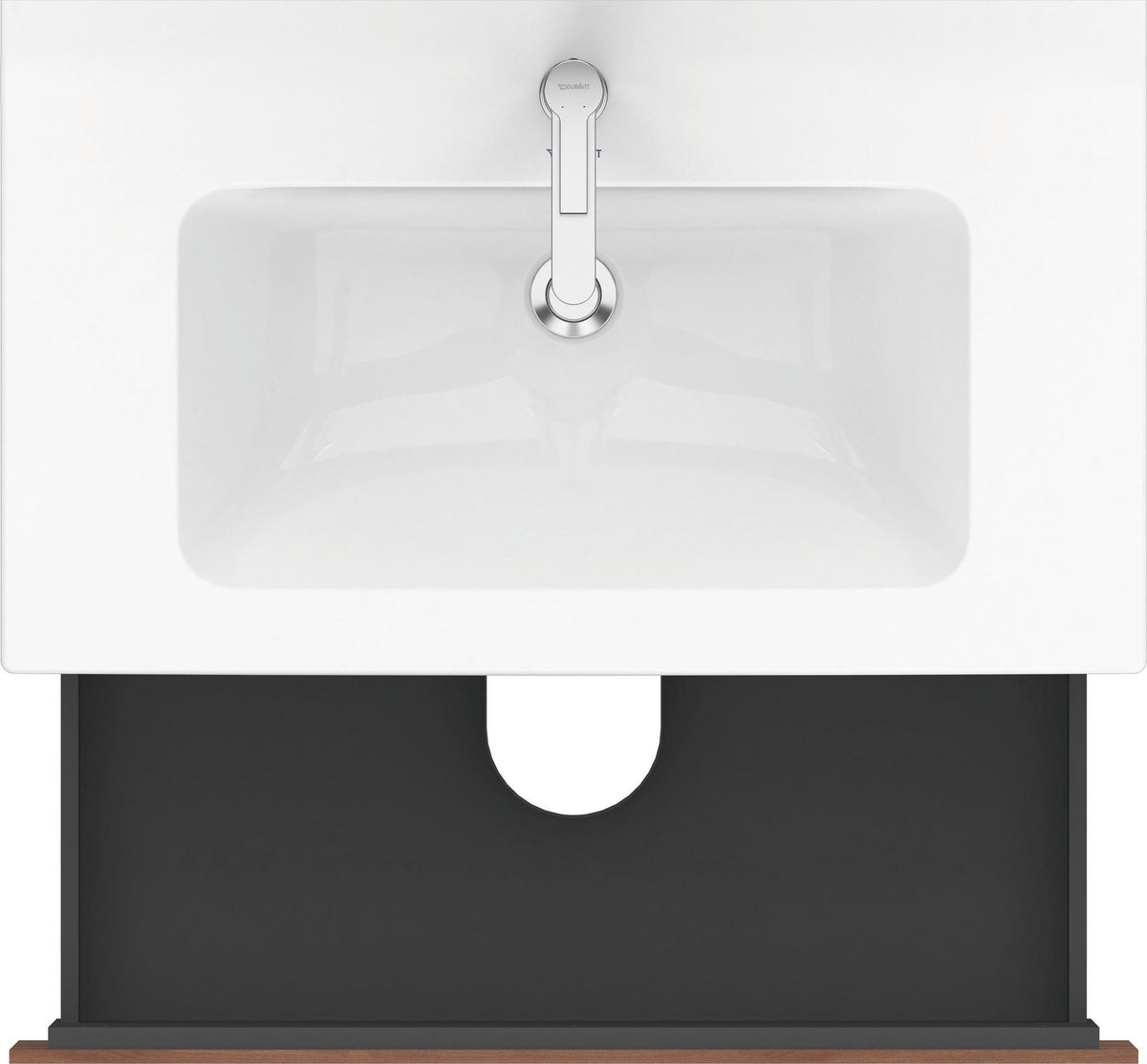Duravit L-Cube Waschtischunterbau 820 mm taupe matt mit 2 Schubkästen und Tip-On-Technik