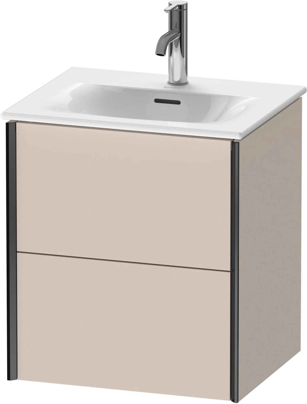 Duravit XViu Waschtischunterbau wandhängend 557 mm taupe matt mit Tip-On-Technik und Soft-Close