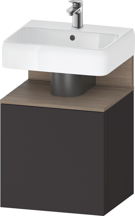 DURAVIT Qatego Waschtischunterbau 490 mm Eiche Terra Matt, 1 Tür rechts, Tip-On