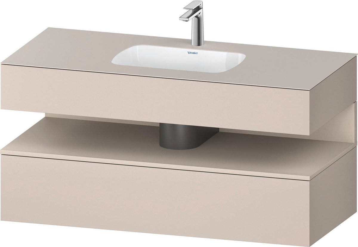 DURAVIT Qatego Studio F. A. Porsche Einbauwaschtisch mit Konsolenwaschtischunterbau 1200 mm Weiß Matt