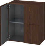 Duravit L-Cube Halbhochschrank 700 mm, 2 Türen, Nussbaum gebürstet, wandhängend, Soft-Close