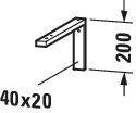 Duravit Konsolenträger Universal 425x40x200 mm – Stabiler Stahl-Winkel für Badmöbel